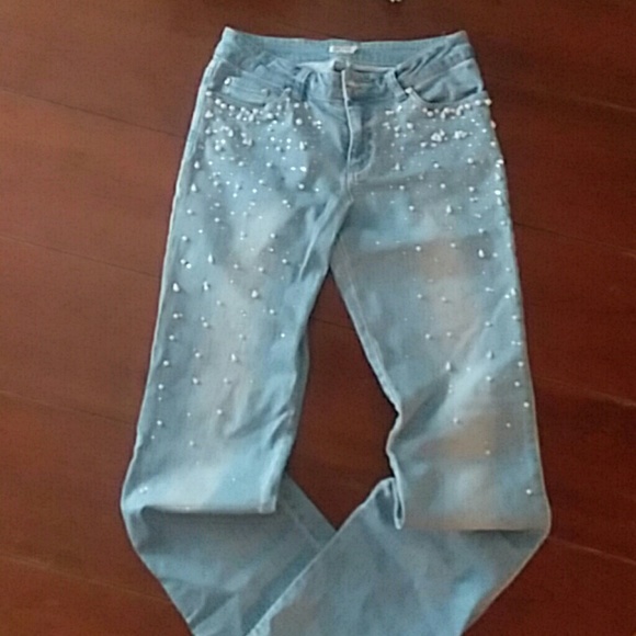 " Cache " ♡Pearls&Rhinestones♡ Jeans ▪sz4 - Picture 2 of 8